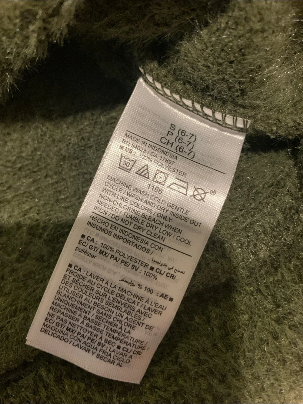 Old Navy Girls Olive Crewneck Plush Knit Sweater